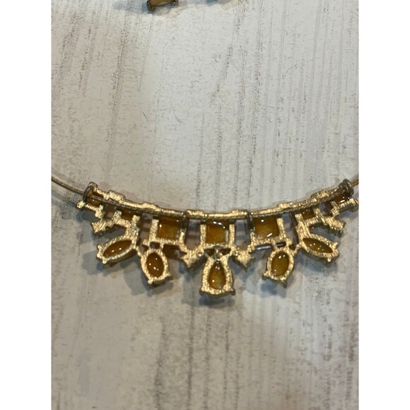 18" SAQ Avon Bali Bliss Necklace/Earrings Faux Citrine Faceted Lucite Yellow - Picture 10 of 10